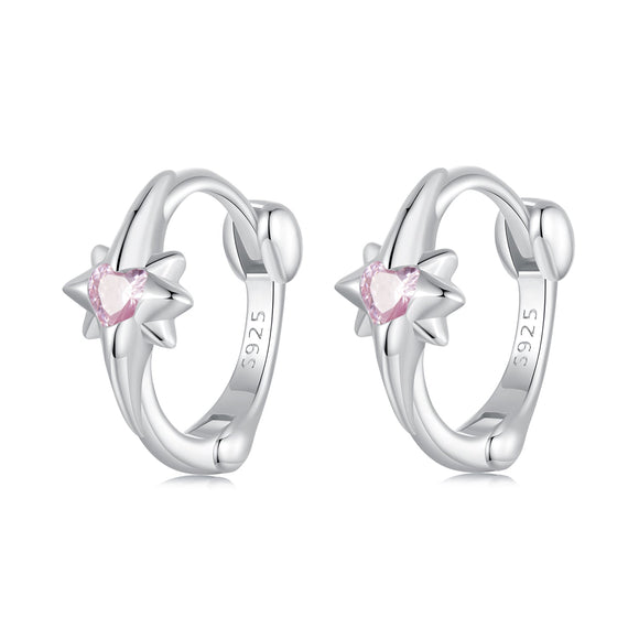 925 Sterling Silver White Gold Plated Earrings with CZ for Women
