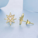 925 Sterling Silver Pavé Setting Gold Plated Earrings-5