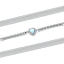 925 Sterling Silver Adjustable Bracelet with Translucent Opal and CZ for Women-3
