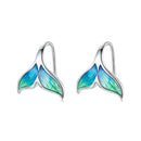 925 Sterling Silver White Gold Plated Enamel Earrings for Women-1