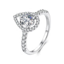 925 Sterling Silver Moissanite 1 Carat Pendant Ring Size 6 for Women-1