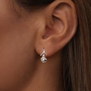 925 Sterling Silver Earrings with White Gold Plating and CZ-5