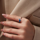 925 Sterling Silver Enamel Ring for Dogs, 0.2cm Width, White Gold Plated-7