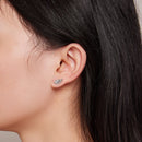 925 Sterling Silver Oxidized Pavé CZ Earrings-7
