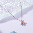 925 Sterling Silver Necklace with Natural Golden Sunstone, 40+5cm, Plated White Gold for Women-3