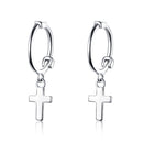 925 Sterling Silver Earrings Plated Platinum 1.9*0.5cm for Women-1
