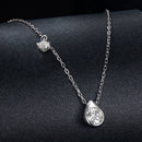 925 Sterling Silver + Moissanite Adjustable Necklace for Women - White Gold 0.5ct & 0.1ct-3