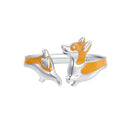 925 Sterling Silver Enamel Plated White Gold 2.6mm Ring-1