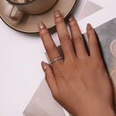 925 Sterling Silver Ring with Pavé Setting CZ - Size 6.0 - Oxidized Silver-6