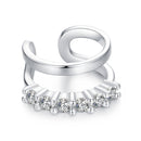 925 Sterling Silver Earrings with Pavé Setting CZ in Platinum-2