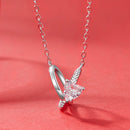 925 Sterling Silver White Gold Plated 40+5cm Necklace with Pavé CZ for Women-3