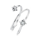 925 Sterling Silver Pavé Setting CZ Oxidized Ring for Women-3