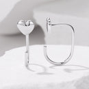 925 Silver White Gold Plated 1.4cm Brass Earrings for Women-3