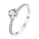 925 Sterling Silver Plated Platinum 0.60 Carat Zircon Ring Size 6 for Women-2