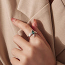 925 Sterling Silver Transparent Glass Ring for Women-8