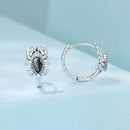 925 Sterling Silver Earrings with Transparent Glass - 13*8mm for Women-3