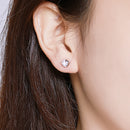 925 Sterling Silver Earrings with Pavé Setting CZ, Size 0.6*0.7cm, for Women-9