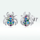 925 Sterling Silver Earrings with Pavé Setting CZ, Oxidized Silver, 0.7*0.8 cm for Women-4