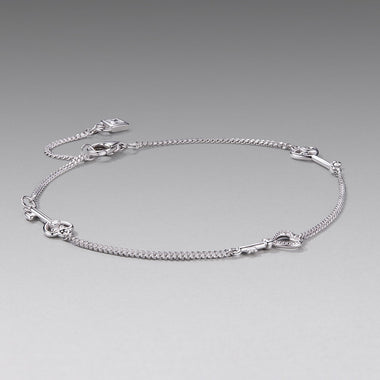 925 Sterling Silver White Gold Plated 21cm Pavé CZ Bracelet for Women - 0