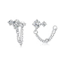 925 Sterling Silver White Gold Plated Pavé Setting CZ Earrings, 1.5cm for Women-1