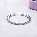 925 Sterling Silver Platinum Plated CZ Pavé Setting Ring Size 5.0 for Women-4