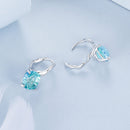 925 Sterling Silver Earrings with Transparent Glass and White Gold Plating for Women-5