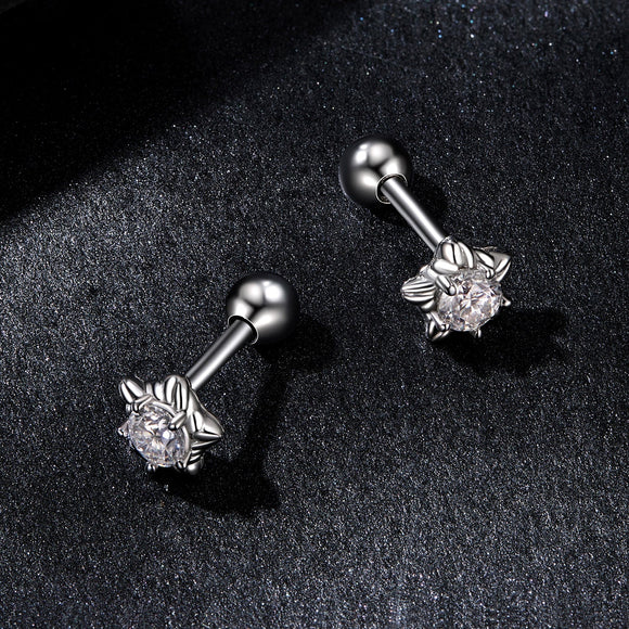 925 Sterling Silver Moissanite Stud Earrings 5mm for Women