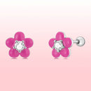 S925 Sterling Silver CZ Pavé Enamel Oxidized Earrings-6