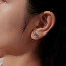 925 Sterling Silver White Gold Plated 1.0x0.7cm CZ Earrings for Women-6