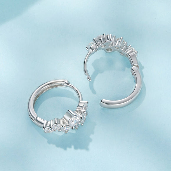 925 Sterling Silver Earrings with CZ White Gold Plating