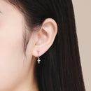 925 Sterling Silver Earrings Plated Platinum 1.9*0.5cm for Women-6