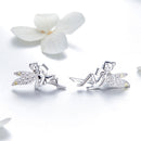 925 Sterling Silver Stud Earrings with CZ, 1.2 x 1.5cm & 1.5 x 0.9cm, Women-2