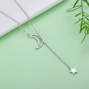 925 Sterling Silver Necklace 47cm with Moon Pendant for Women-6