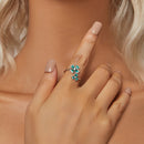 925 Sterling Silver Enamel Pavé CZ Ring for Women-7