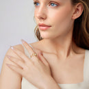 925 Sterling Silver Gold Plated Ring with Synthetic Opal Sun & Moon for Women-7