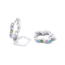 925 Sterling Silver Earrings with Pavé Setting CZ and Platinum Plating for Women-5