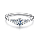 925 Sterling Silver Moissanite 0.15ct Ring Size 7 for Women-1