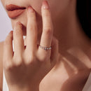 925 Sterling Silver Moissanite 0.15-0.20 Carat Ring for Women, Size 6-7