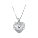 925 Sterling Silver White Gold Plated Necklace with CZ Pendant for Women-1