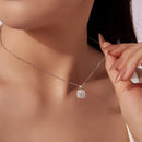 925 Sterling Silver Moissanite 1.4x1.0cm White Gold Plated Necklace 40+5cm for Women-7