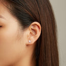 925 Sterling Silver Earrings with Enamel Process, 0.6cm, for Women-6