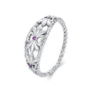 925 Sterling Silver Oxidized 1.3mm Pavé Set CZ Ring Size 6.0 for Women-2