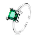 925 Sterling Silver Oxidized Pavé Setting CZ Ring for Women-1