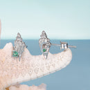 925 Sterling Silver Earrings with Transparent Glass, 5x12mm for Women-5