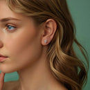 925 Sterling Silver Earrings with Pavé Setting CZ, 0.7*0.5cm, for Women-7