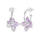 925 Sterling Silver Enamel White Gold Plated Earrings Size 20*14mm-1