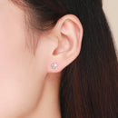 925 Sterling Silver Earrings with CZ in Pavé Setting, 0.6*0.7cm for Women-6