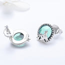 S925 Oxidized Silver Transparent Glass Earrings for Women-2