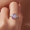 925 Sterling Silver Ring with Nano Opal Stone, 0.15 cm Width for Women-5