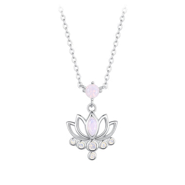 925 Sterling Silver Opal Nanometer Stone Necklace for Women